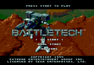 BattleTech - A Game of Armored Combat (USA) Title Screen